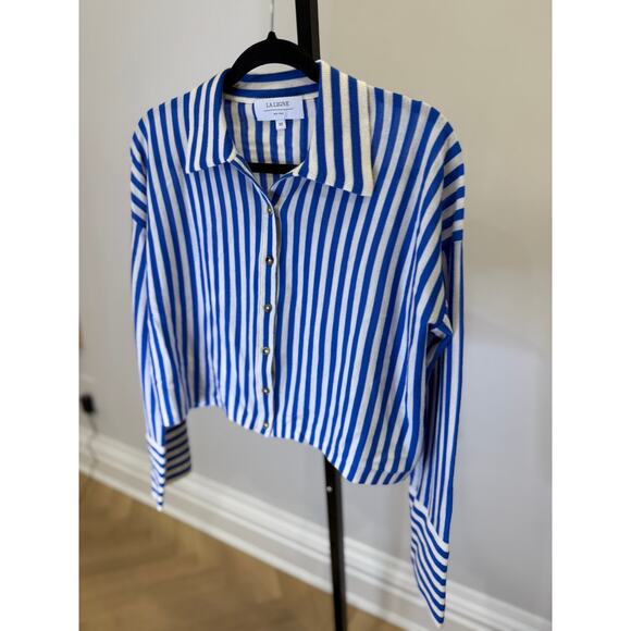 La Ligne	- Womens Blue Stripe collared sweater - XS - Picture 2 of 7